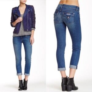 ✅Hudson Womens Jeans Size 27 Ginny Crop Straight Cuffed Flap Pocket Low Rise